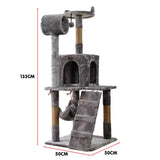 NNEDPE 135cm Cat Tree Scratching Post - Silver Grey