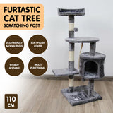 NNEDPE 110cm Cat Tree Scratching Post - Silver Grey