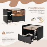 NNECW Cat Litter Box Enclosure with Pull-out Drawer and Rolling Caster