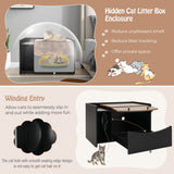 NNECW Cat Litter Box Enclosure with Pull-out Drawer and Rolling Caster
