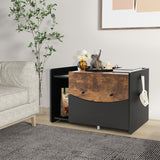 NNECW Cat Litter Box Enclosure with Pull-out Drawer and Rolling Caster