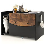 NNECW Cat Litter Box Enclosure with Pull-out Drawer and Rolling Caster