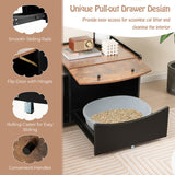 NNECW Cat Litter Box Enclosure with Pull-out Drawer and Rolling Caster
