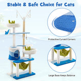 NNECW Multi-level Ocean-themed Cat Tree with Sisal Covered Scratching Posts