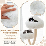 NNECW 178cm Multi-Level Cat Activity Center with 3 Warm Perches for Cat-Beige