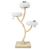 NNECW 178cm Multi-Level Cat Activity Center with 3 Warm Perches for Cat-Beige