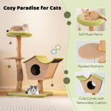 NNECW 110CM Cat Tree with Padded Top Perch for Pet