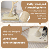 NNECW 178cm Multi-Level Cat Activity Center with 3 Warm Perches for Cat-Beige