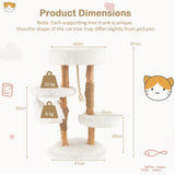 NNECW 87 CM Tall Wooden Cat Tree with Jute Scratching Posts for Pet