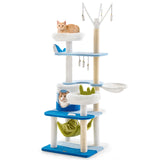 NNECW Multi-level Ocean-themed Cat Tree with Sisal Covered Scratching Posts