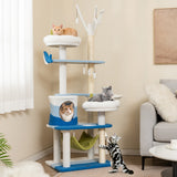 NNECW Multi-level Ocean-themed Cat Tree with Sisal Covered Scratching Posts