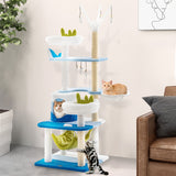 NNECW Multi-level Ocean-themed Cat Tree with Sisal Covered Scratching Posts