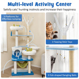 NNECW Multi-level Ocean-themed Cat Tree with Sisal Covered Scratching Posts