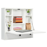 NNECW Floating Computer Desk with Storage Drawer & Shelves
