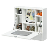 NNECW Floating Computer Desk with Storage Drawer & Shelves