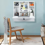 NNECW Floating Computer Desk with Storage Drawer & Shelves