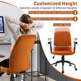 NNECW Retro Swivel Velvet Computer Desk Chair with Armrest for Home &amp; Office-Orange