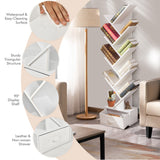 NNECW 10-Tier Tree Bookcase with Drawer for Storage-White
