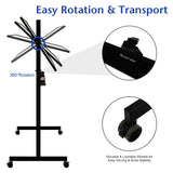 NNECW Double-Sided Magnetic Mobile Whiteboard with 6 Markers-Black