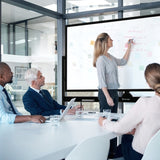 NNECW Double-Sided Magnetic Mobile Whiteboard with 6 Markers-Black