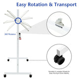 NNECW Double-Sided Magnetic Mobile Whiteboard with 6 Markers-White