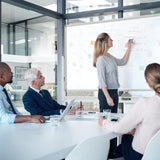 NNECW Double-Sided Magnetic Mobile Whiteboard with 6 Markers-White