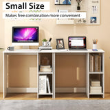 NNECW Home Office Desk with 2 Compartments for Small Space