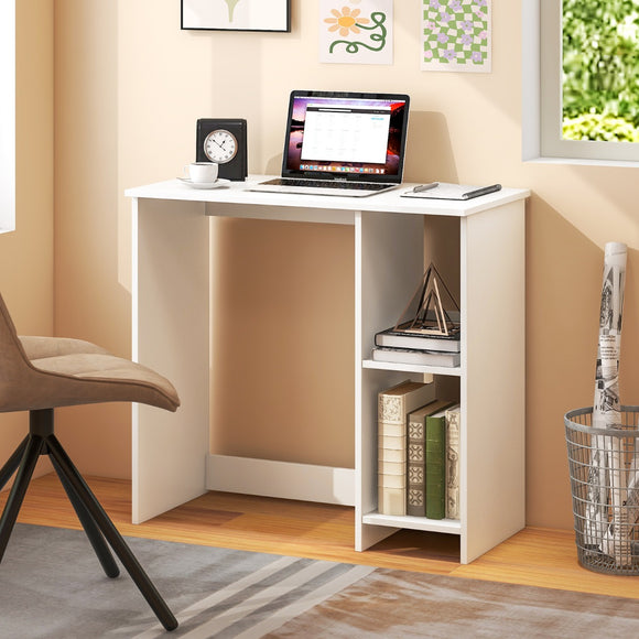NNECW Home Office Desk with 2 Compartments for Small Space