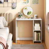 NNECW Home Office Desk with 2 Compartments for Small Space