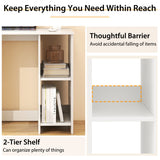 NNECW Home Office Desk with 2 Compartments for Small Space