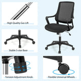 NNECW Ergonomic Office Chair with Curved Backrest & Armrest