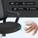 NNECW Ergonomic Office Chair with Curved Backrest & Armrest