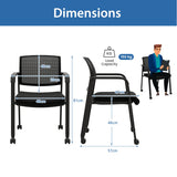 NNECW Office Mesh Chairs with Armrests and Wheels