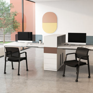 NNECW Office Mesh Chairs with Armrests and Wheels