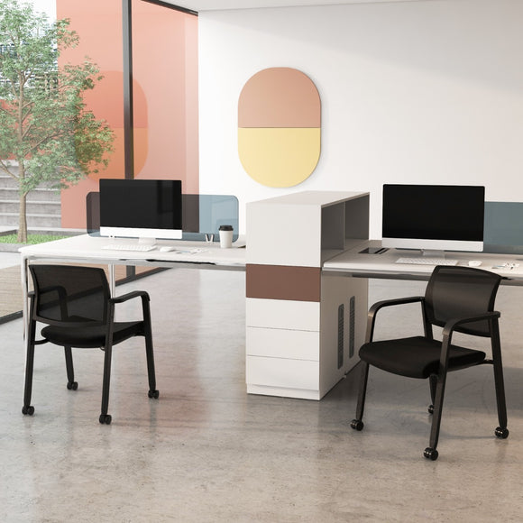 NNECW Office Mesh Chairs with Armrests and Wheels