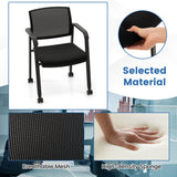 NNECW Office Mesh Chairs with Armrests and Wheels