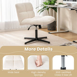 NNECW Cross Legged Office Chair with Adjustable Height for Home/Office-Beige