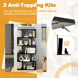 NNECW Geometric S-Shaped Bookcase with Anti-Toppling Device for Living Room/ Home/ Office