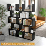 NNECW Geometric S-Shaped Bookcase with Anti-Toppling Device for Living Room/ Home/ Office