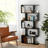 NNECW Geometric S-Shaped Bookcase with Anti-Toppling Device for Living Room/ Home/ Office