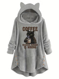 NNETM Cat & Slogan Teddy Hoodie