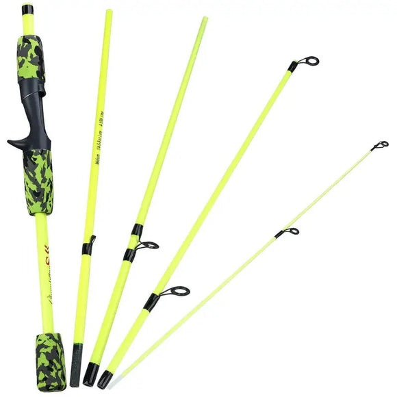 NNETM Ultralight 5-Section Travel Fishing Rod with Comfortable EVA Handle - Yellow