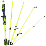 NNETM Ultralight 5-Section Travel Fishing Rod with Comfortable EVA Handle - Yellow