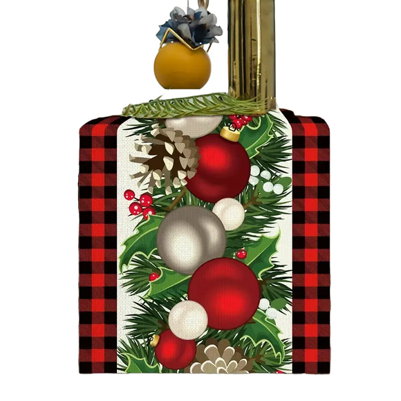 NNETM Red & Black Buffalo Check Plaid Christmas Table Runner