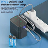 NNETM 8PCS AA Rechargeable Lithium Batteries with Charging Box