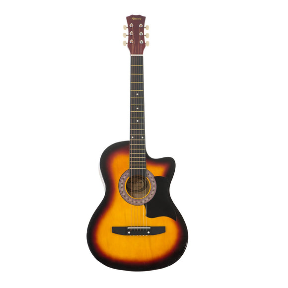 NNEDPE 38in Pro Cutaway Acoustic Guitar with Carry Bag - Sun Burst