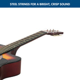 NNEDPE 38in Pro Cutaway Acoustic Guitar with Carry Bag - Sun Burst
