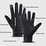 NNETM Premium Winter Windproof Waterproof Touch Screen Gloves - Medium, Black