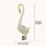 NNETM Solar Swan Garden Statue Outdoor