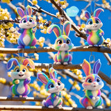NNETM 6pcs Colorful Easter Rabbit Acrylic Ornaments